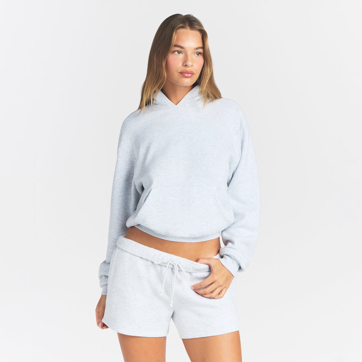 Cotton Fleece Classic Hoodie - Light Heather Grey