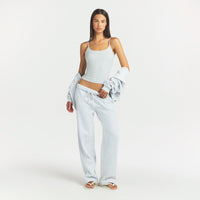 Cotton Fleece Classic Straight Leg Pant - Light Heather Grey