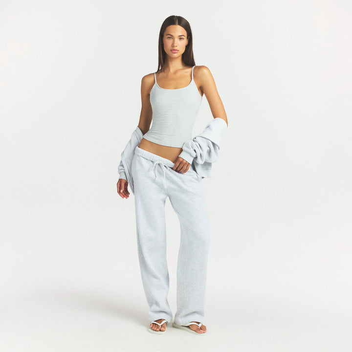 Cotton Fleece Classic Straight Leg Pant - Light Heather Grey